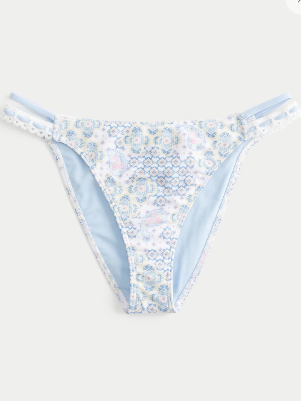 NWT Hollister Crochet-Style Trim Double-Strap Cheeky Bikini Bottom